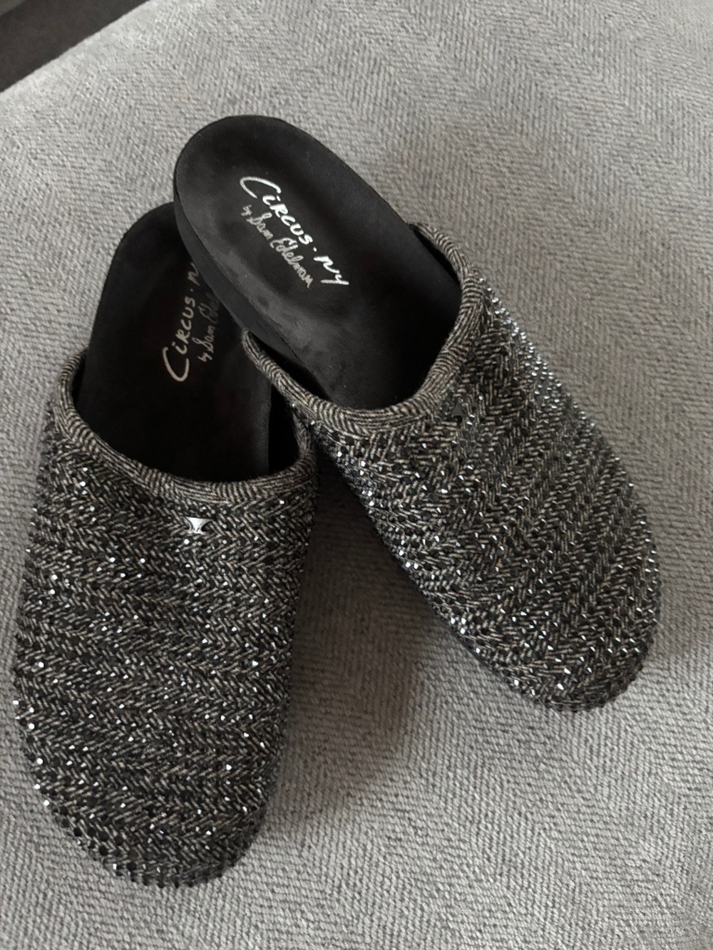 Circus NY, grey sparkly clogs, worn once.  Size 9